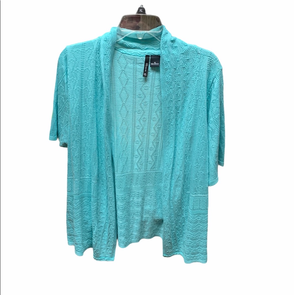 Blue new directions knit short sleeve sweater